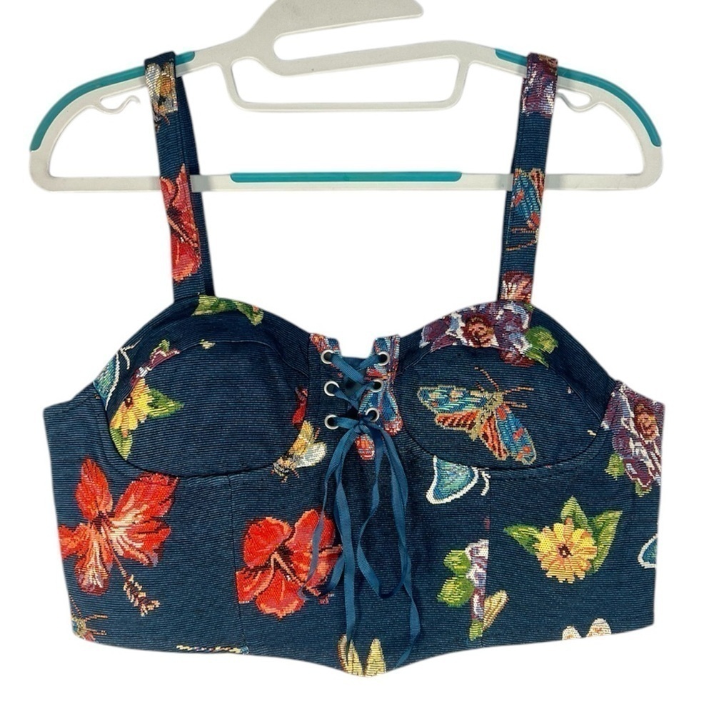 Cider Butterfly Floral Lady Bug Corset in size Large